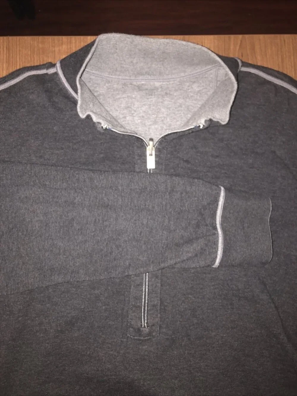 Tommy Bahama Black Gray Half Zip Sweater Pullover Men's Size Medium Reversible